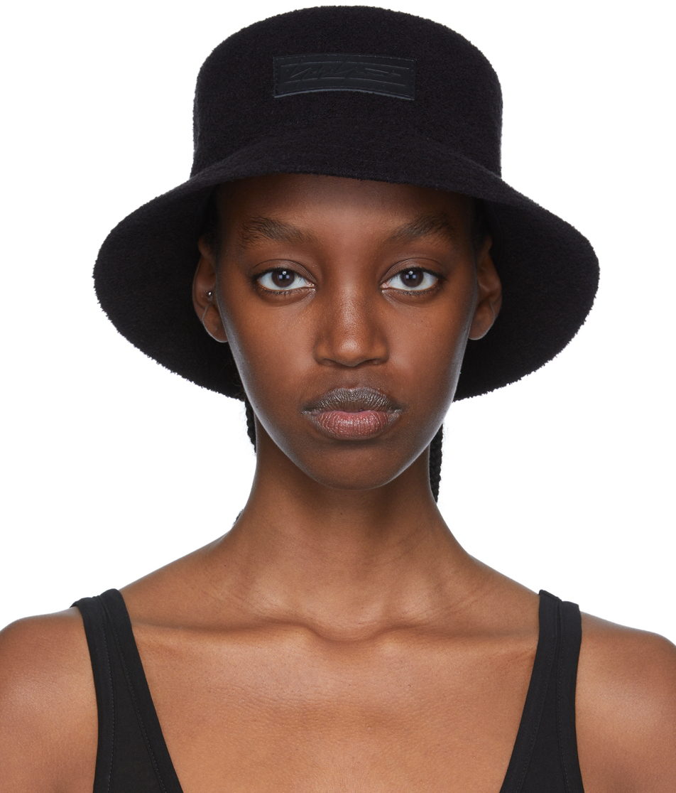 Yohji Yamamoto Black Logo Bucket Hat In 1 Black