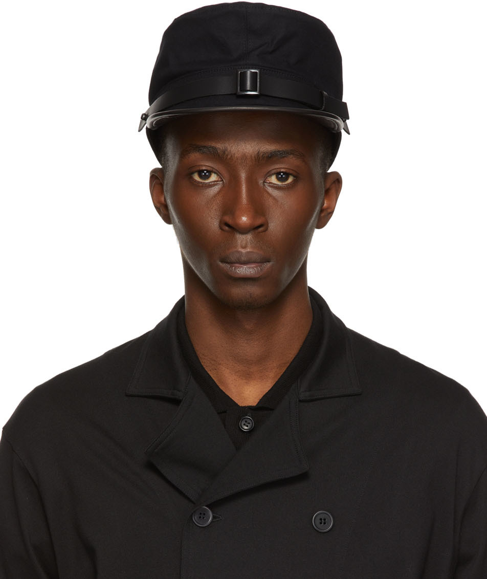 Yohji Yamamoto: Black Cotton Cap | SSENSE