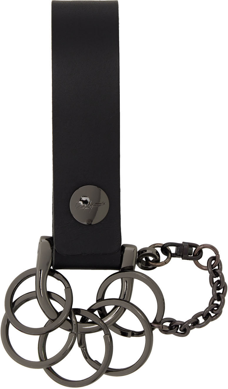 Yohji Yamamoto Black Leather Keychain