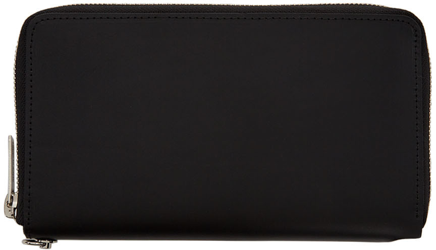 Yohji Yamamoto Black Leather Zip Wallet