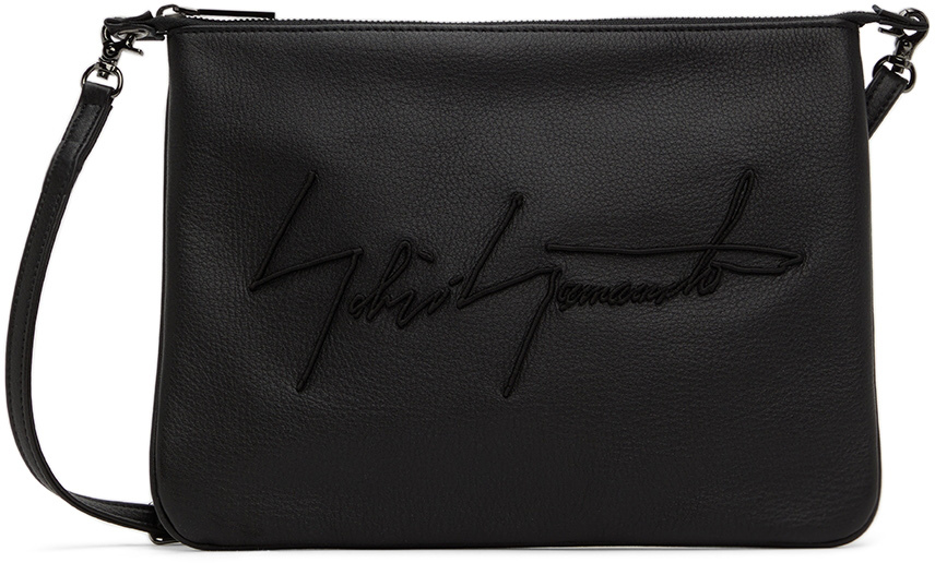 Yohji Yamamoto Black Signature Messenger Bag