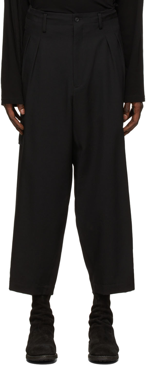 Black Wool Cargo Pants by Yohji 