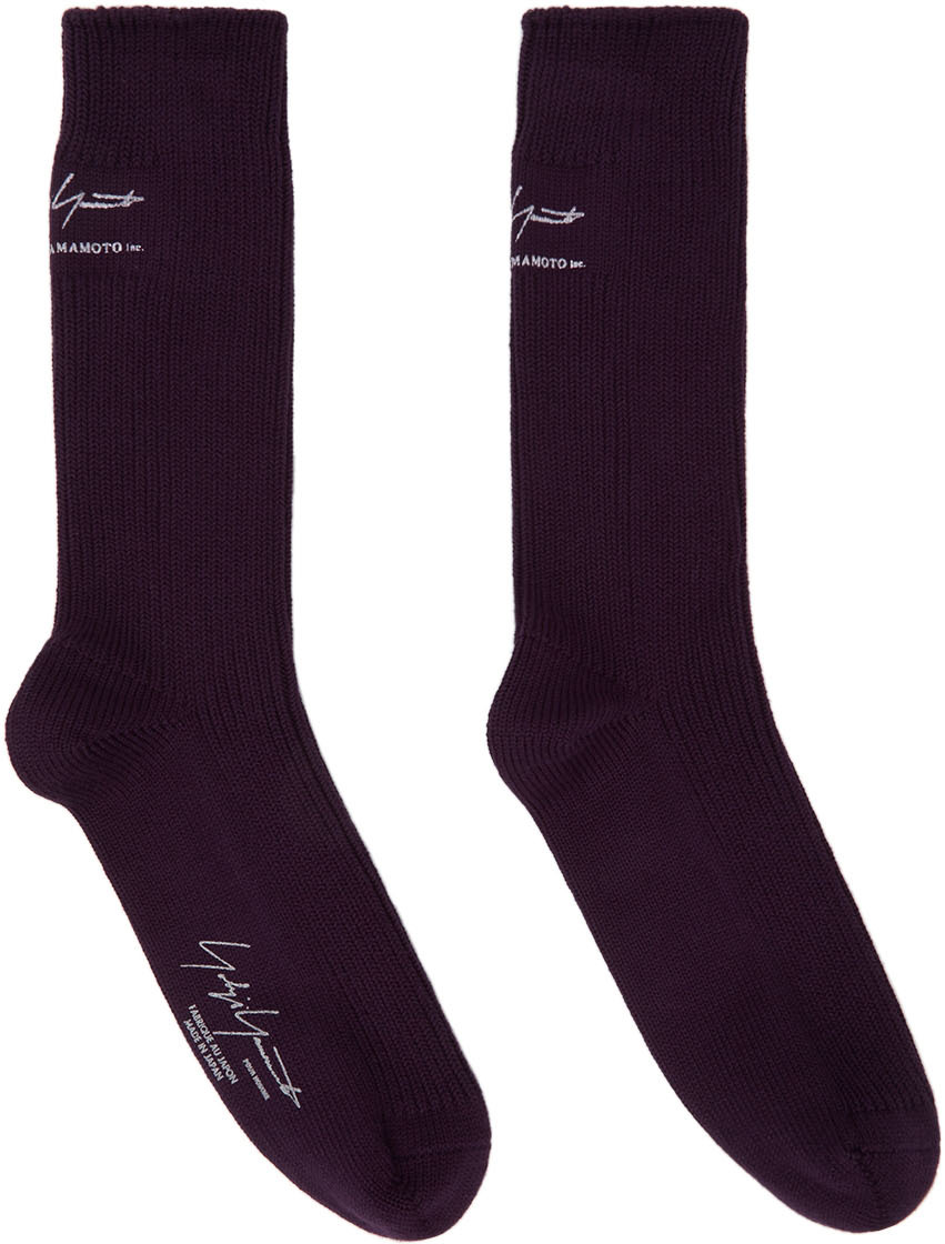 Yohji Yamamoto Purple Military Socks | Smart Closet