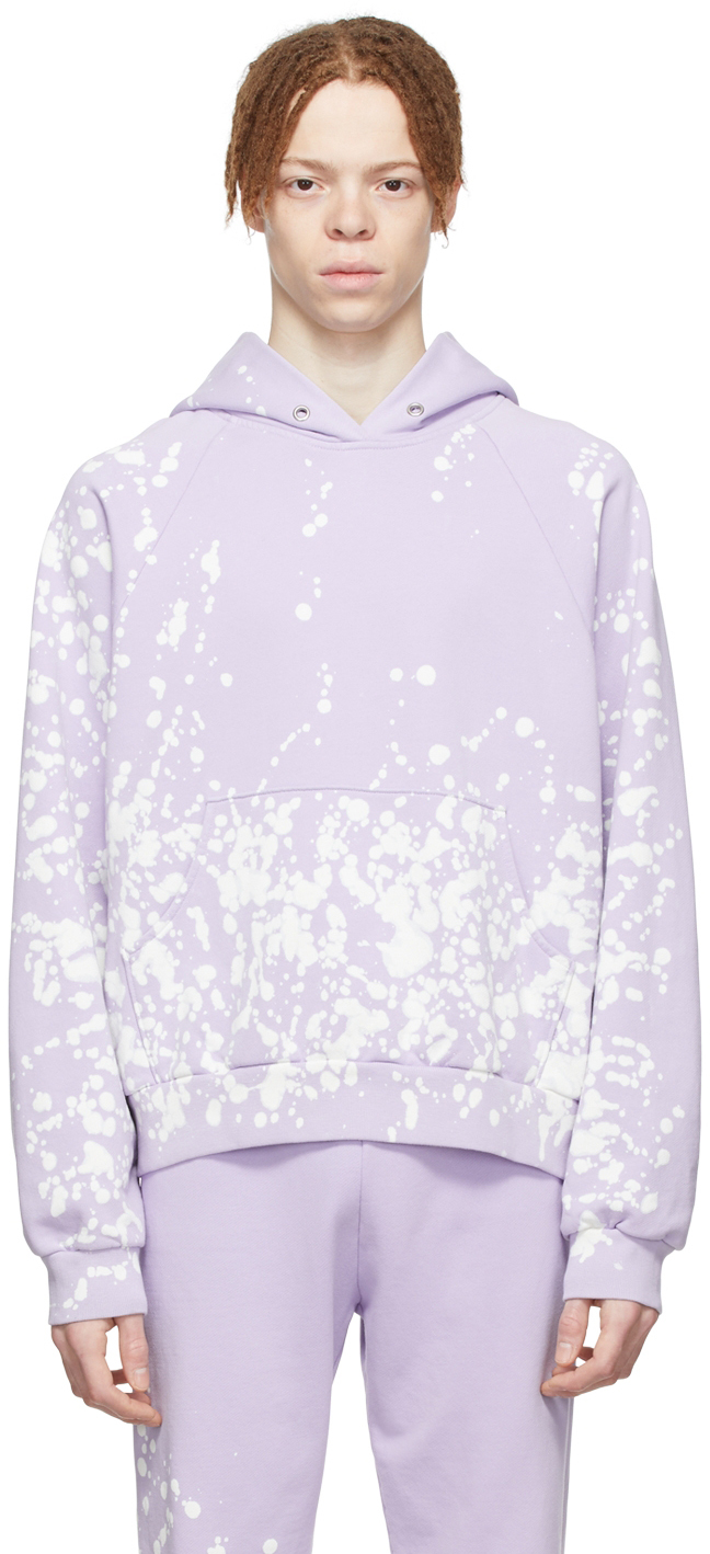 Liberal Youth Ministry Bleached Cotton-jersey Hoodie In Purple