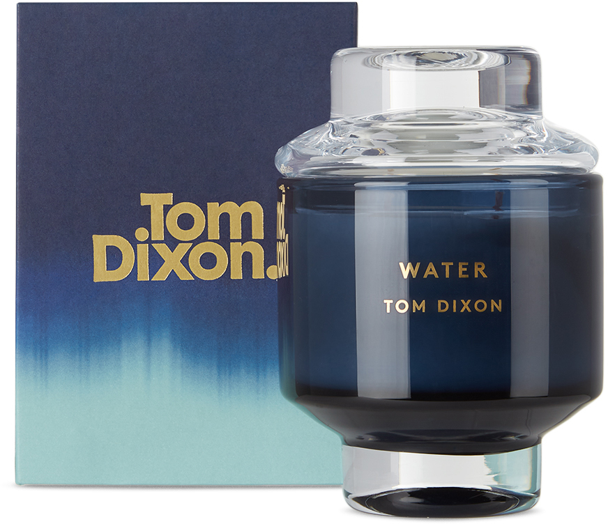 Tom Dixon Blue Elements Water Candle Medium In Water