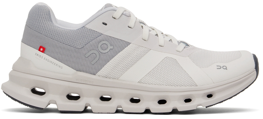 ON GREY & WHITE CLOUDRUNNER SNEAKERS