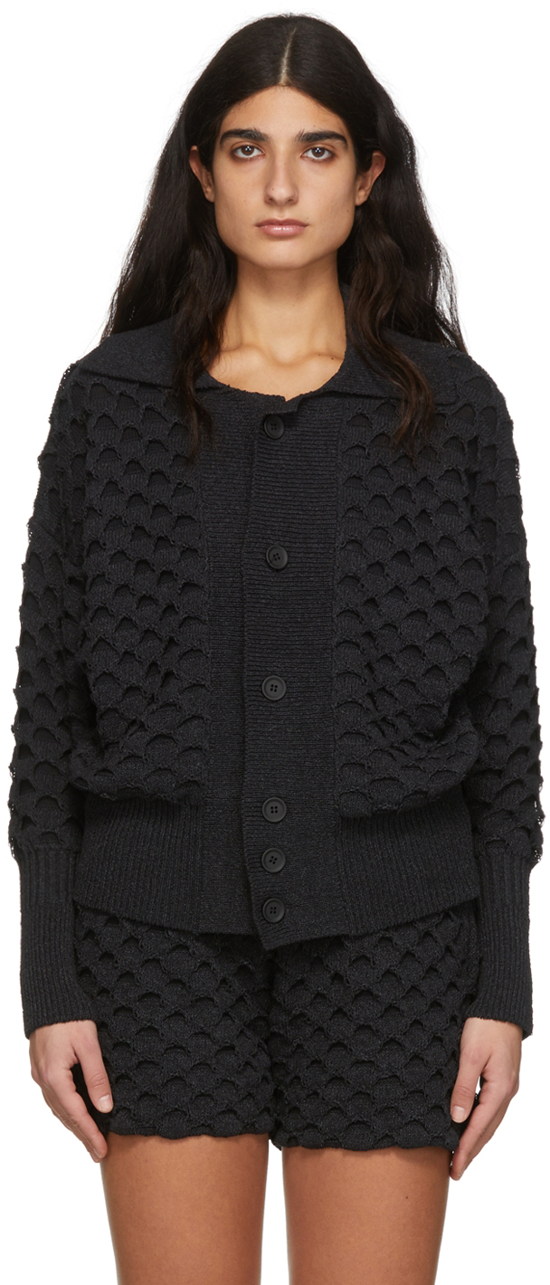 CFCL: Black Oriel Paper Cardigan | SSENSE