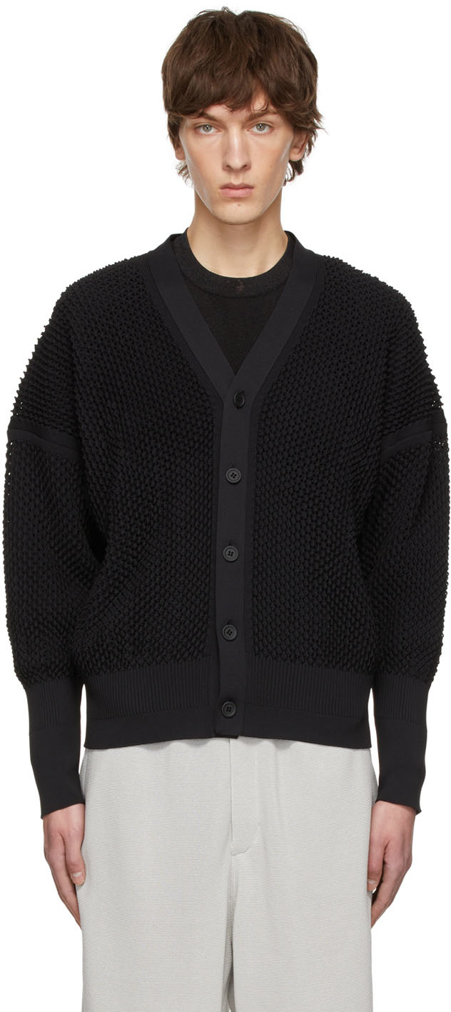 CFCL 】LATTICE CARDIGAN - BLACK - www.alberobello.se