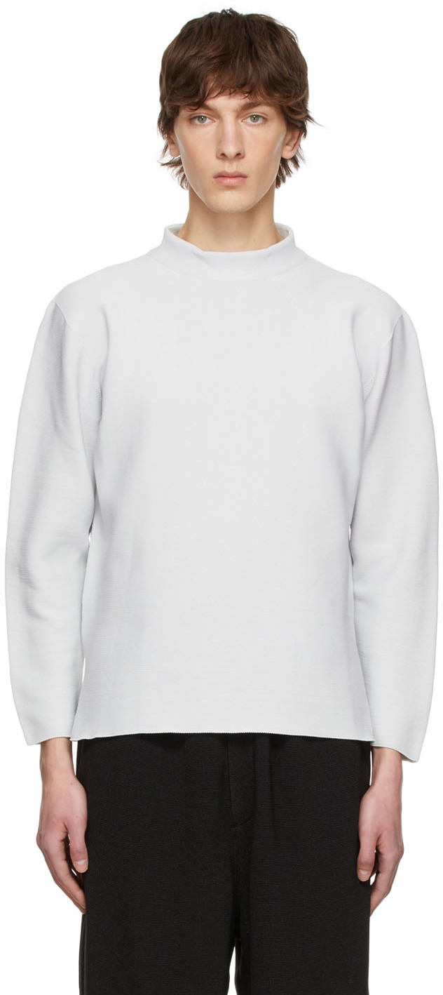 White Polyester Long Sleeve T-Shirt