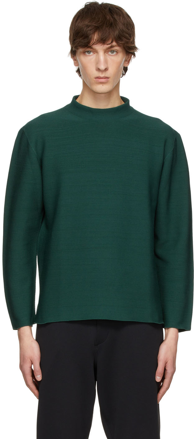 Green Polyester Long Sleeve T-Shirt