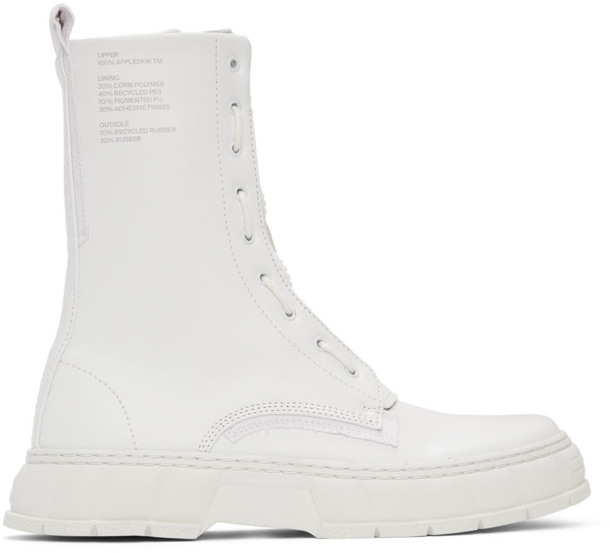 White Apple Leather 1992Z Boots by Virón on Sale