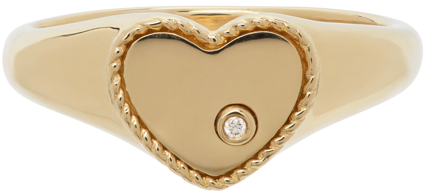 Yvonne Léon Gold Mini Heart Ring