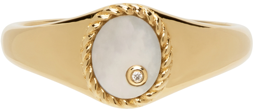 Yvonne Léon Gold & Pearl Baby Chevaliere Ring