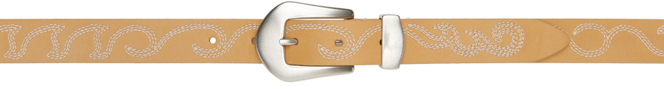 Tan Embroidered Belt