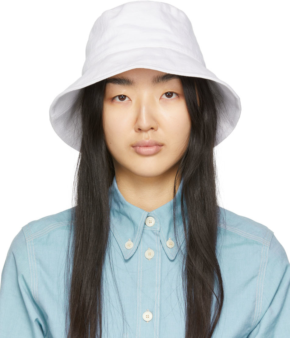White Denim Loiena Bucket Hat