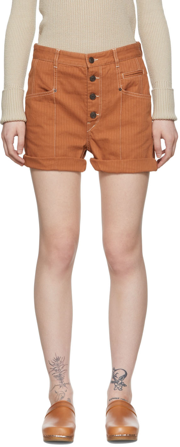 Isabel Marant Cotton Shorts nadia in Brown White Womens Shorts Isabel Marant Shorts - Save 47% 