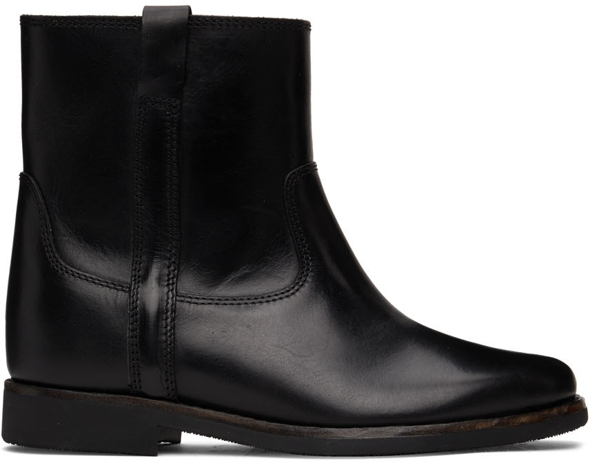 Black Leather Susee Boots