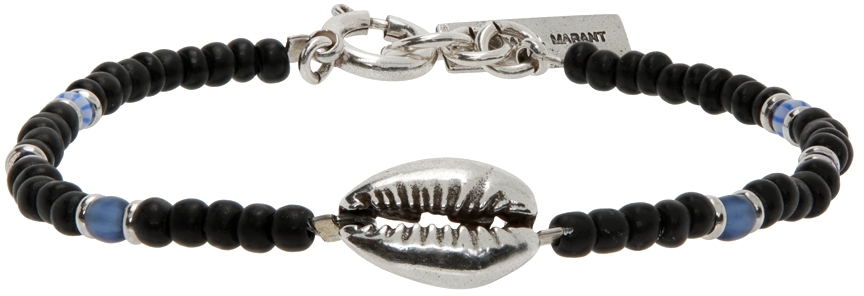 Ssense Uomo Accessori Gioielli Bracciali Silver & Black Ikat Beaded Bracelet 