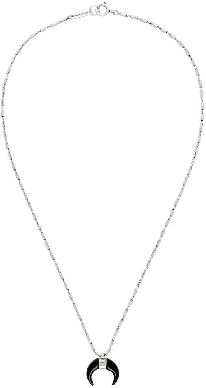 ISABEL MARANT SILVER & BLACK SAUTOIR NECKLACE