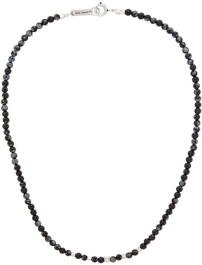 Isabel Marant Black Snowstone Necklace In Green