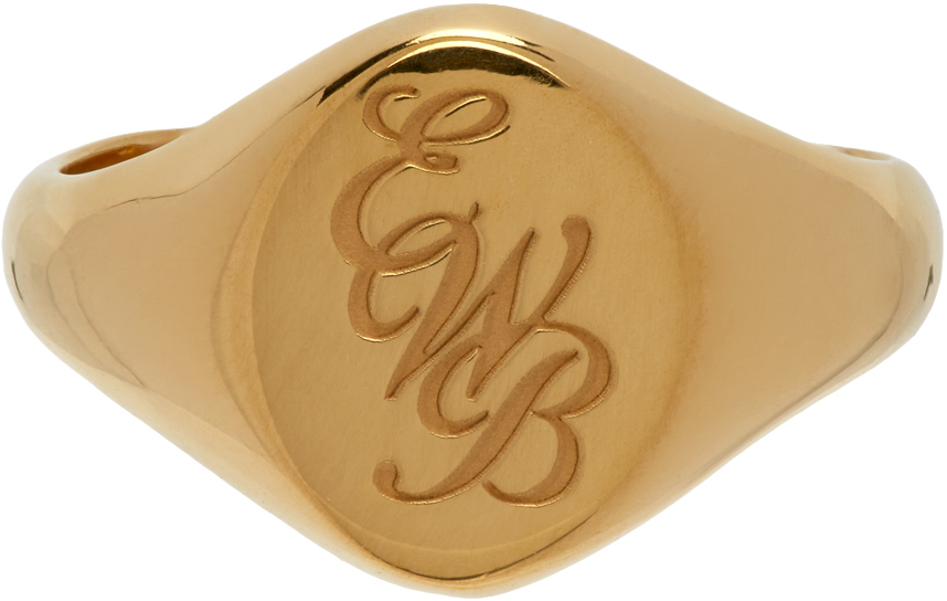 Ernest W. Baker Gold 'EWB' Signet Ring