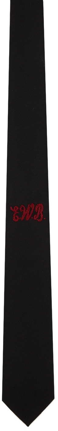 Ernest W. Baker Black Embroidered Tie
