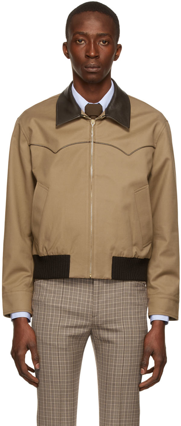 Ernest W. Baker: Beige Harrington Jacket | SSENSE Canada