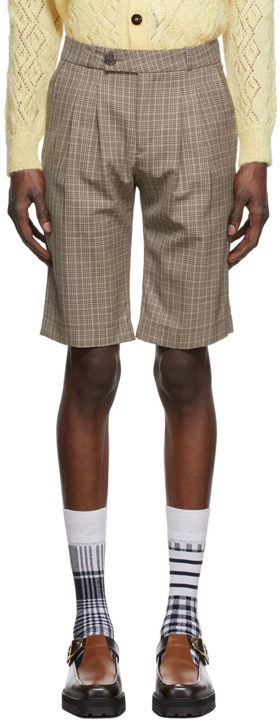 Ernest W. Baker Brown Check Shorts