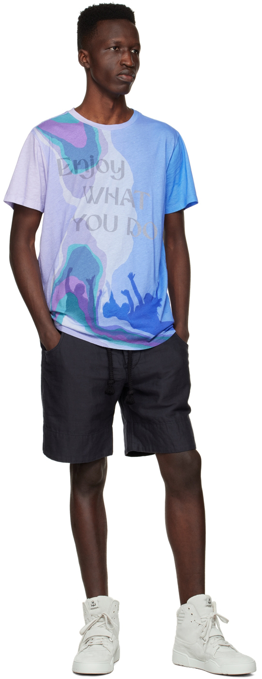 Isabel Marant Men's Enjoy What You Do Sunset T-shirt In Blue 30bu