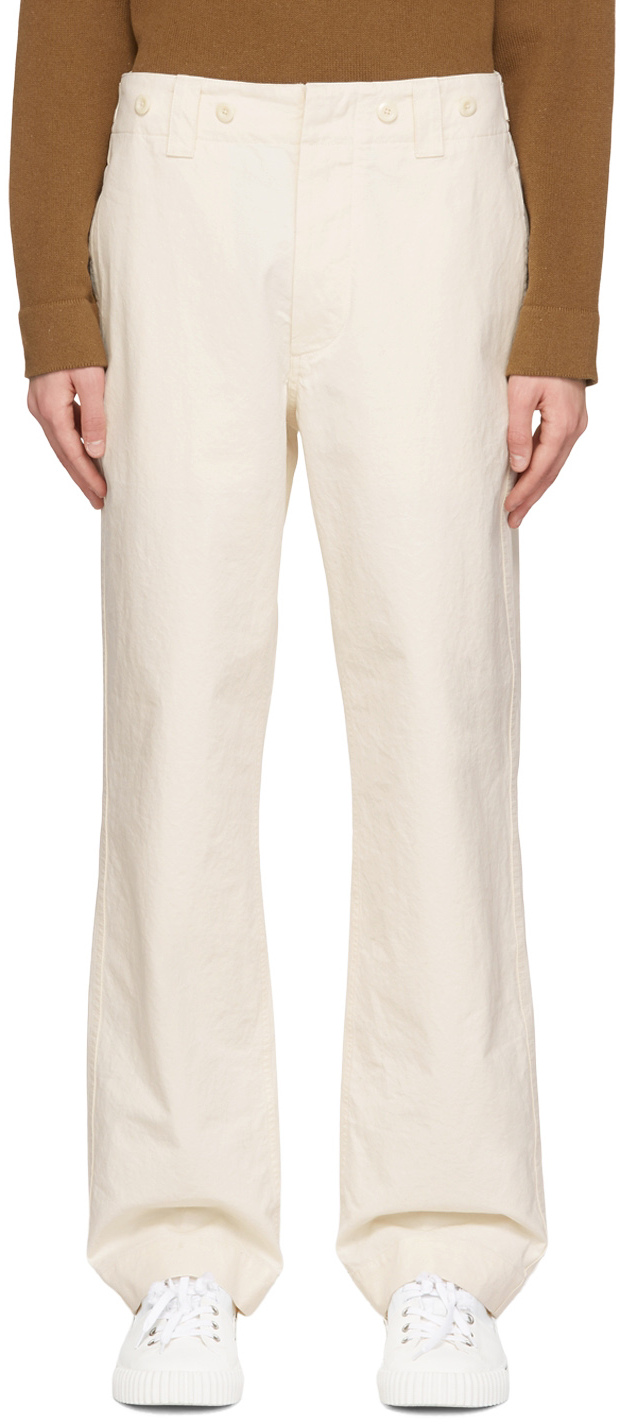MHL by Margaret Howell Off-White Cotton Trousers