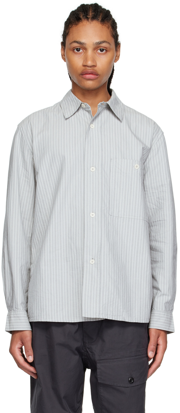 MHL by Margaret Howell: Gray Cotton Shirt | SSENSE UK