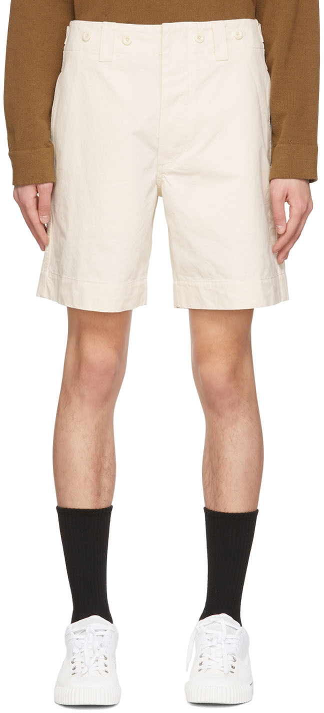 MHL by Margaret Howell Off-White Cotton Shorts