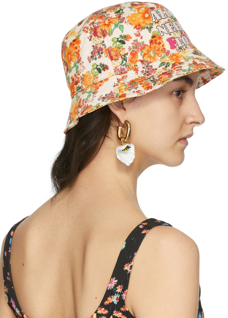 Rabanne Ssense Exclusive Multicolor Nacre Jersey Bob Bucket Hat In V128 Beige Mecanic
