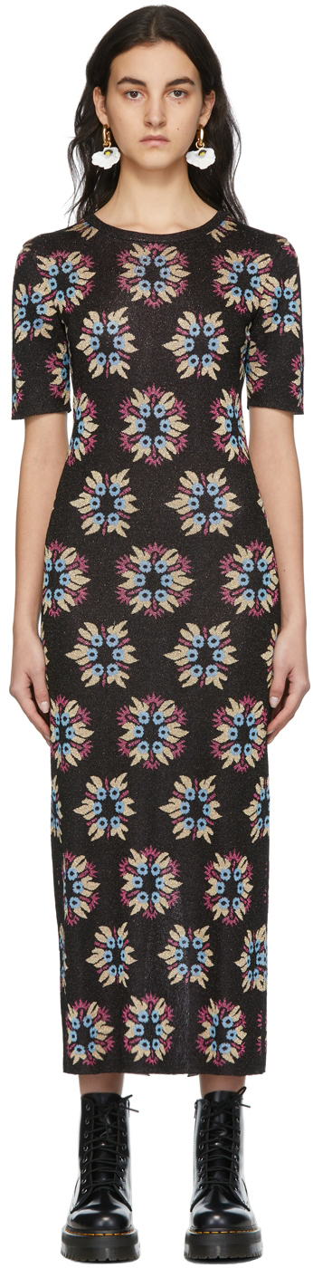 SSENSE Exclusive Black & Multicolor Jacquard Knit Capsule Dress