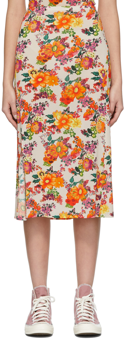 SSENSE Exclusive Beige & Multicolor Capsule Printed Nacre Skirt Ssense Donna Abbigliamento Gonne Gonne stampate 