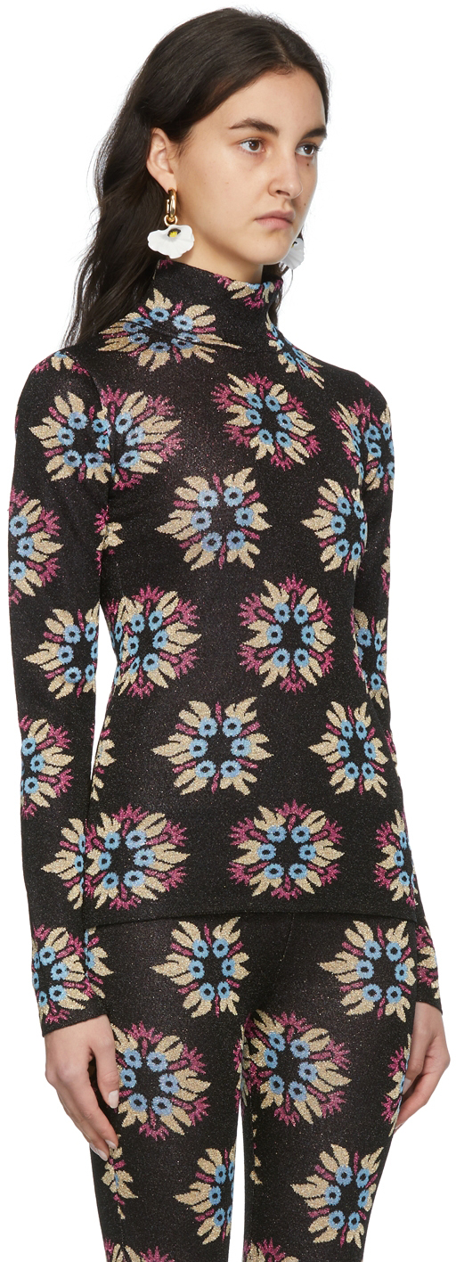RABANNE SSENSE EXCLUSIVE BLACK & MULTICOLOR JACQUARD KNIT CAPSULE SWEATER