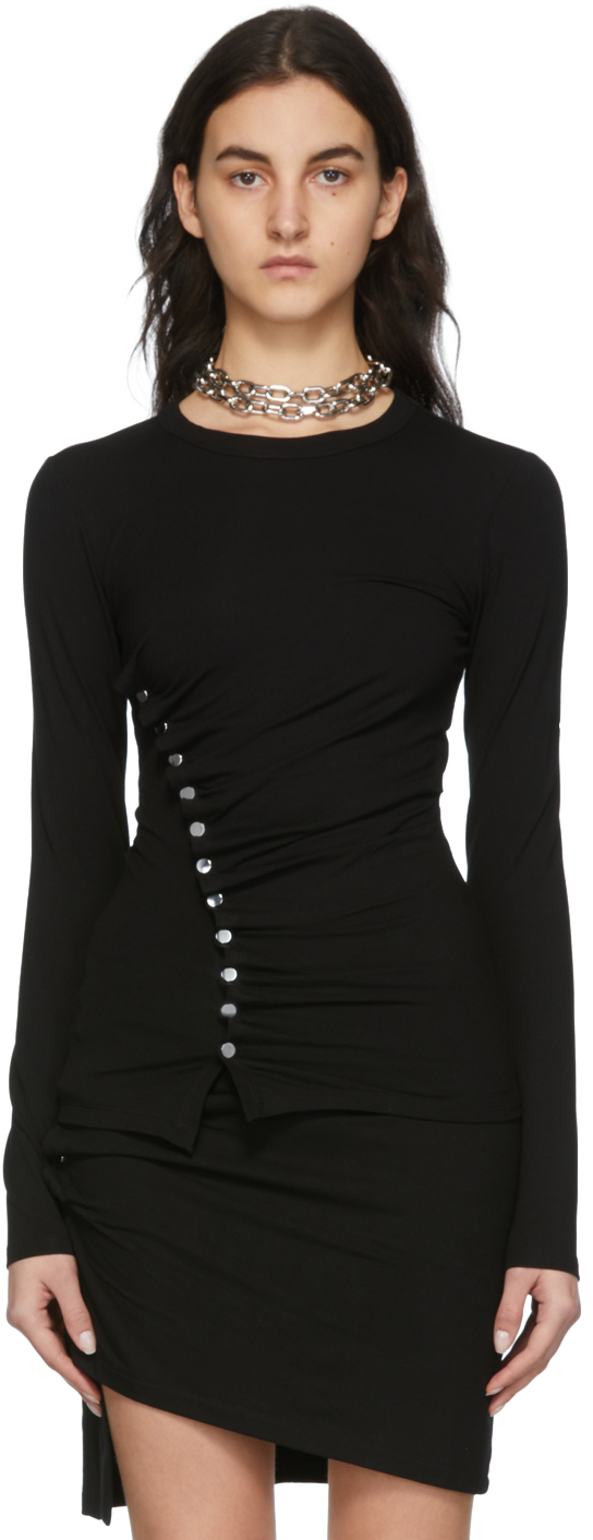 paco rabanne button down ruched dress