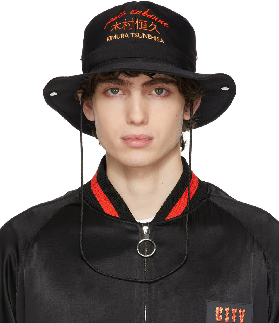 Paco Rabanne Black Kimura Edition Logo Bucket Hat