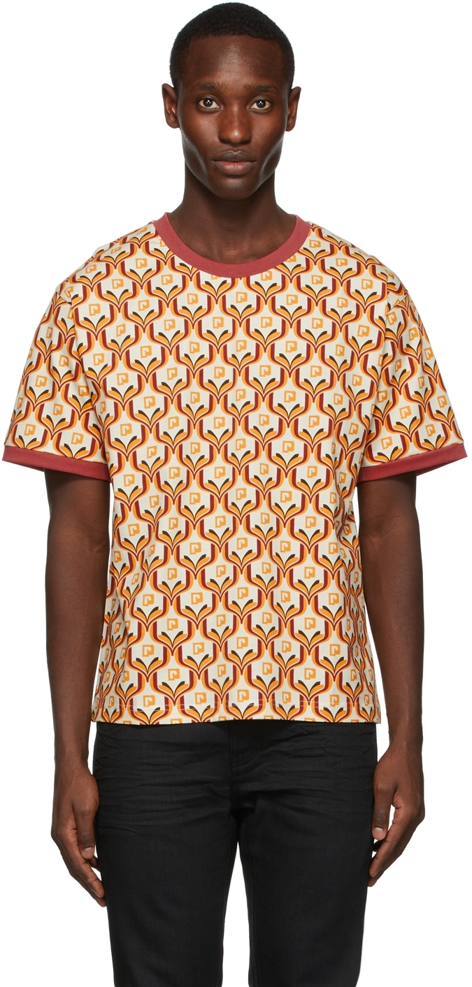 Paco Rabanne Orange & Red Organic Logo T-Shirt