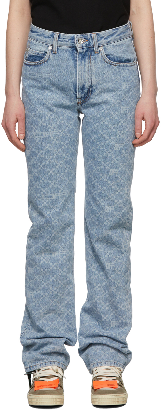 Ssense Donna Abbigliamento Pantaloni e jeans Pantaloni Pantaloni chinos Off-White Straight-Leg Jeans 