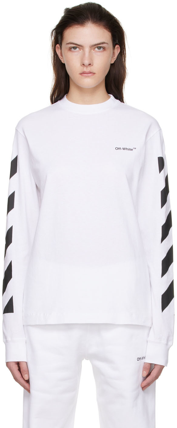 Ssense Uomo Abbigliamento Top e t-shirt Top Off-White Rib Long Sleeve T-Shirt 