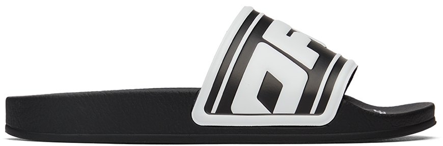 Off-White Black Logo Pool Slider Sandals
