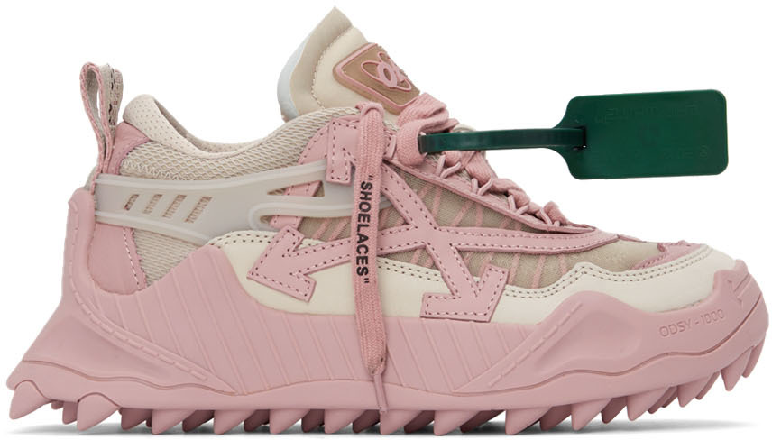 Beige & Pink Odsy 1000 Sneakers Off-White on Sale