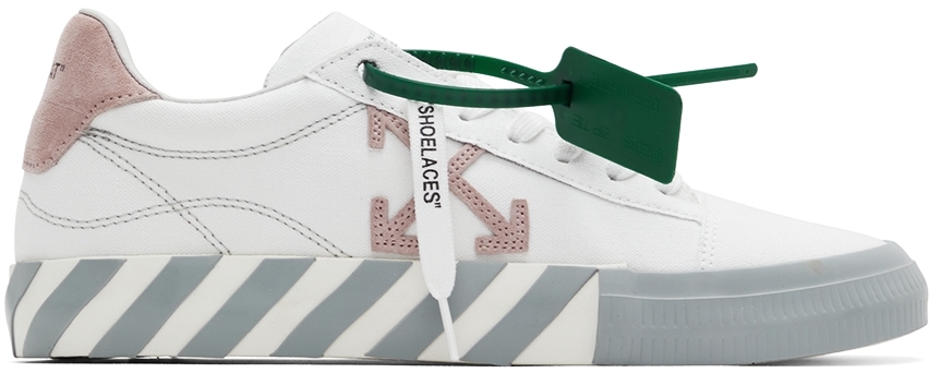 Off-white White & Pink Vulcanized Low-top Sneakers In 130 White Pink