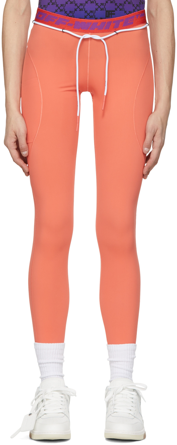 Off-White: Orange NylonSport Leggings | SSENSE Canada