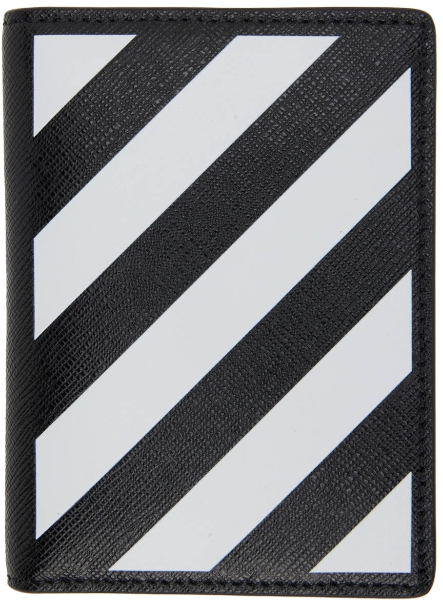 Off-white Black Leather Bi-fold Wallet
