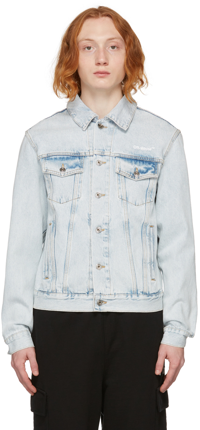 Click to view more detailed imagery on our partner's website Off-white Arrow Slim Denim Trucker Jacket In Blue