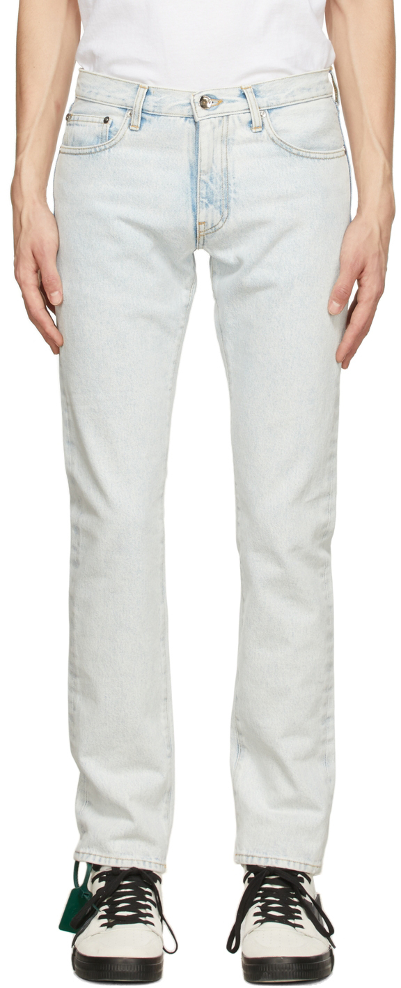 Off-White Blue Diagonal Tab Jeans
