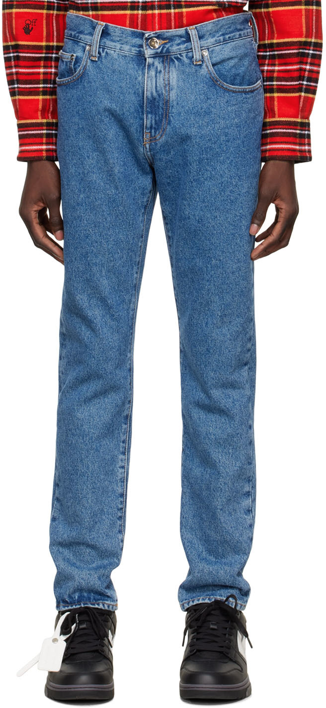 Off-White Blue Slim-Fit Jeans