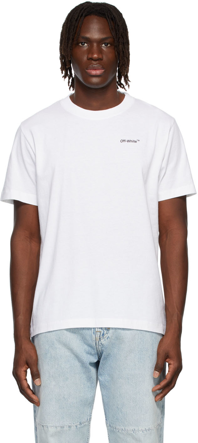 Off-White: White Caravaggio Arrows Slim T-Shirt SSENSE